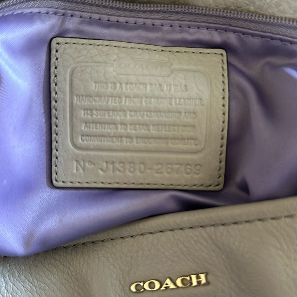 Ladies gray Coach handbag